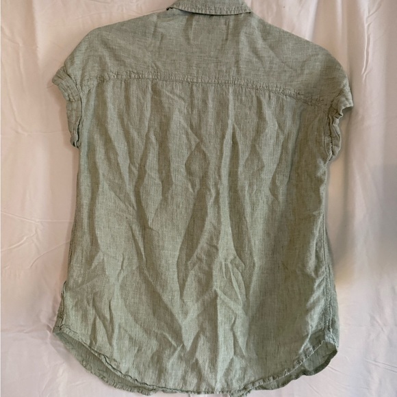 float green button down - Picture 2 of 2